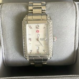 Authentic Michele Deco Stainless Diamond Watch
